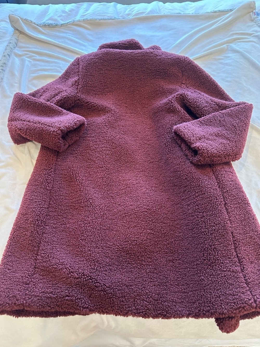 Ellen Tracy Plush Teddy Coat in Plum - Picture 5 of 5
